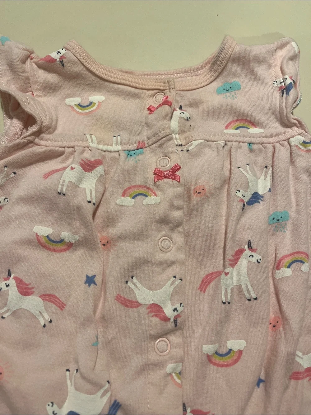 Carters Pink Unicorn Print Baby Girl Romper Size 6M
